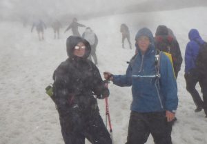 Challenge team on Ben Nevis in the snow