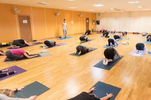 Yoga and pilates class