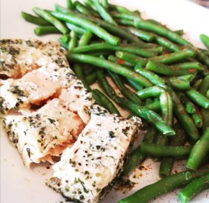 Salmon and green beans