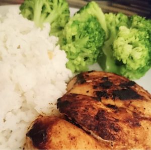 Chicken, rice and brocolli