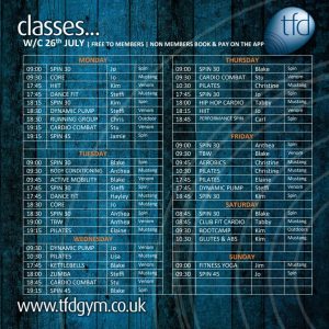 July class schedule